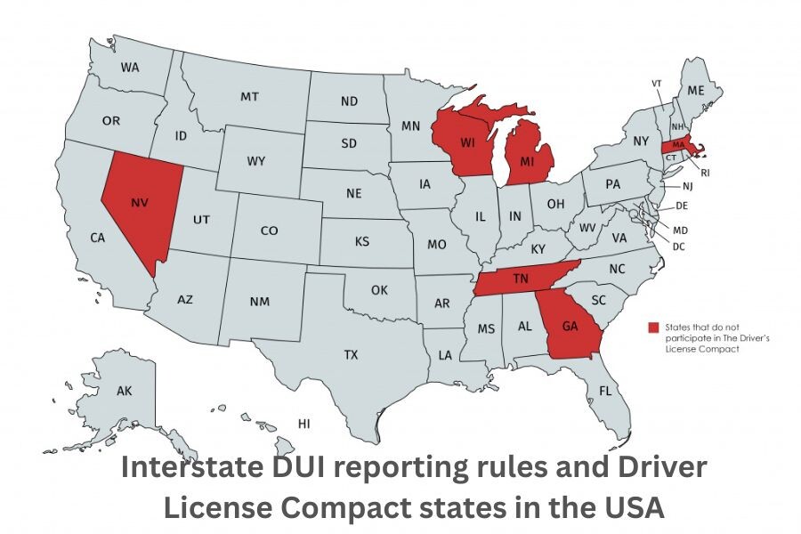 Interstate DUI reporting rules and Driver License Compact states in the USA